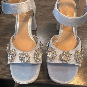 Copper Key Silver Embellished Heels